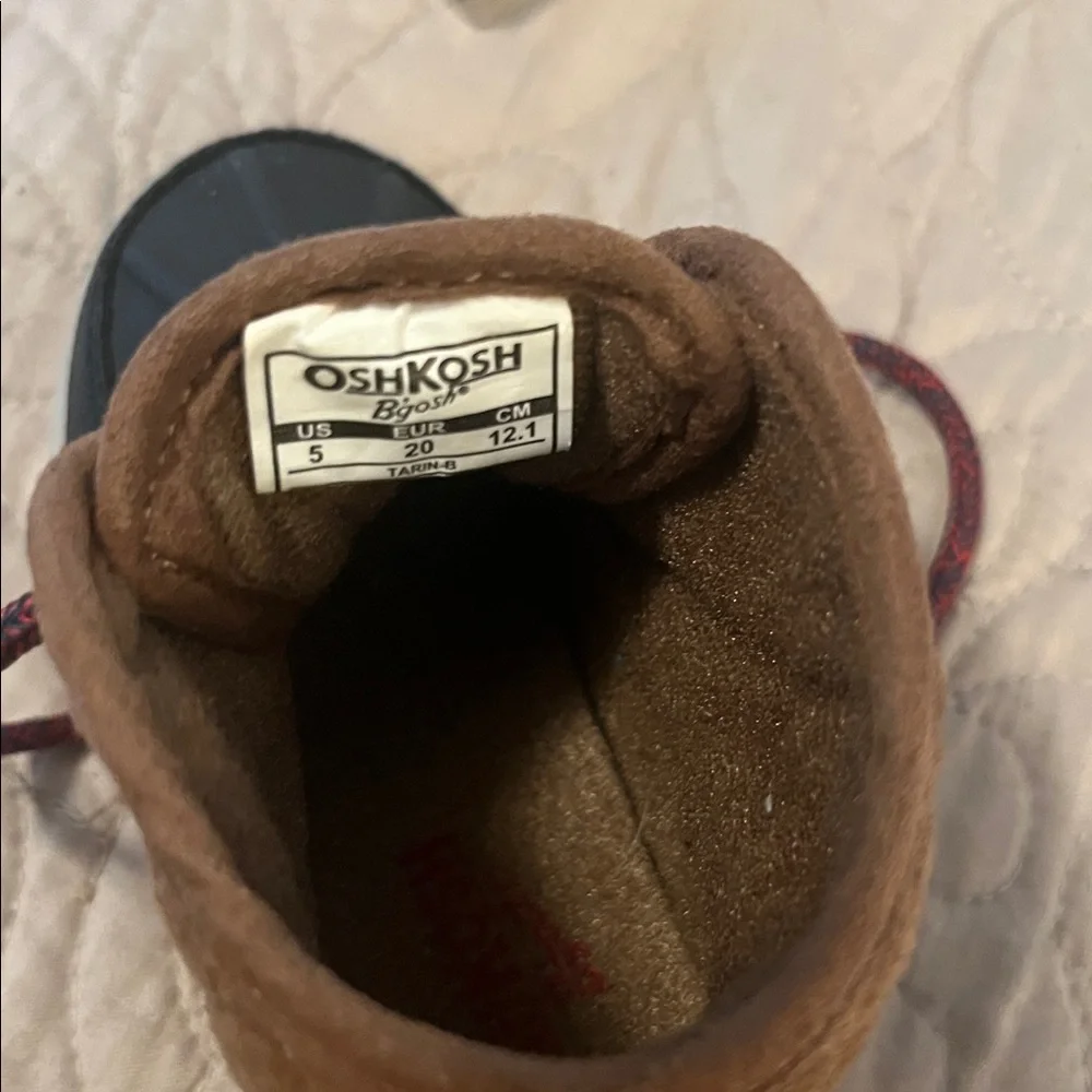 Oshkosh B’Gosh Tarin Brown & Blue Kids High Top Duck Boots Lace Up Shoes Sz 5